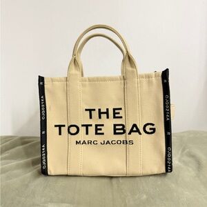 Marc Jacobs Cream Tote Bag with Black Accents